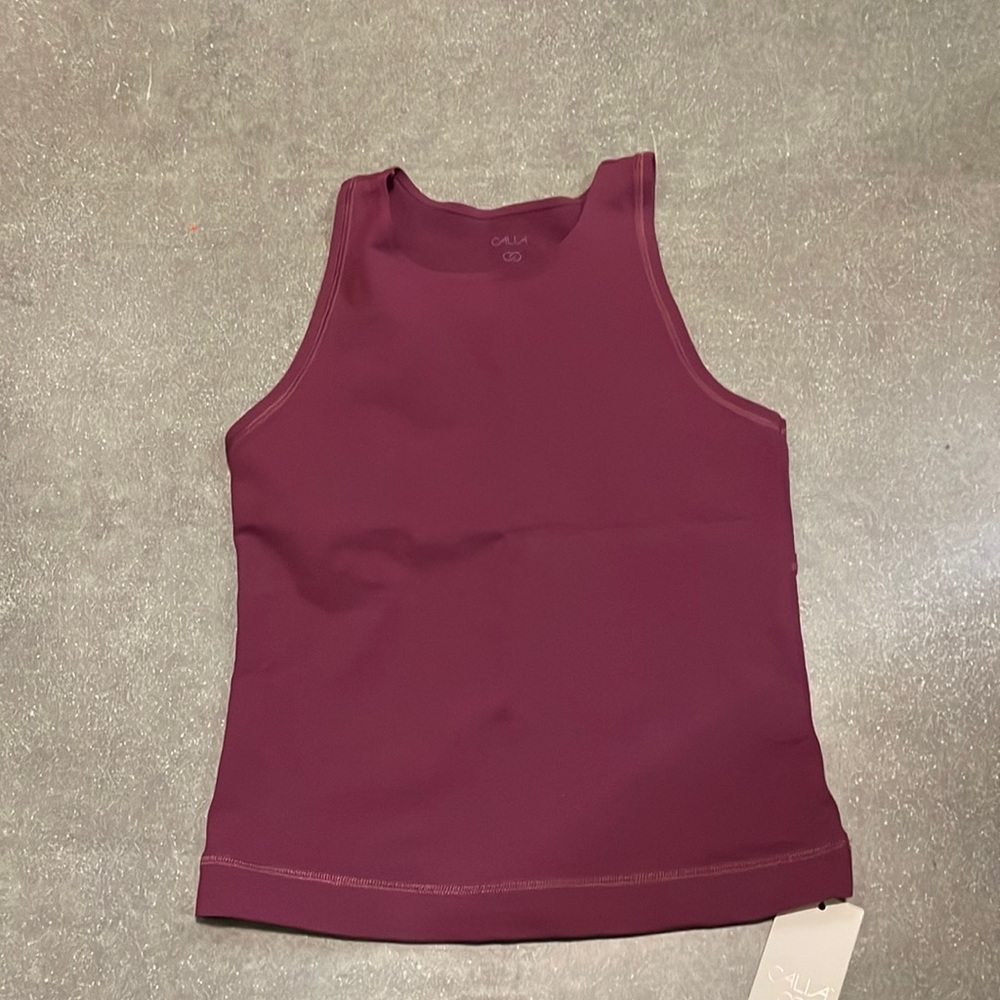 calia size s maroon workout crop tank top